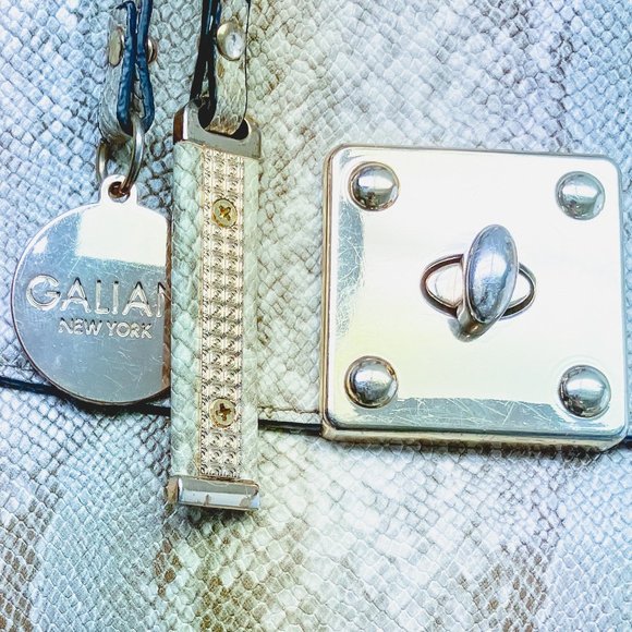 Women's Designer Snake Skin Style Luxury Shoulder Bag Purse Galian New York - Picture 9 of 13